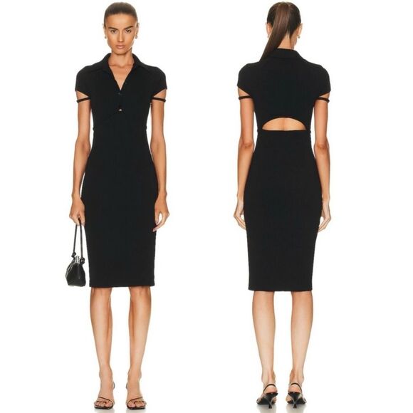 Helmut Lang Revolve* Back-Cut Out Cardigan Dress in Black, NWT, Size S - Picture 3 of 11